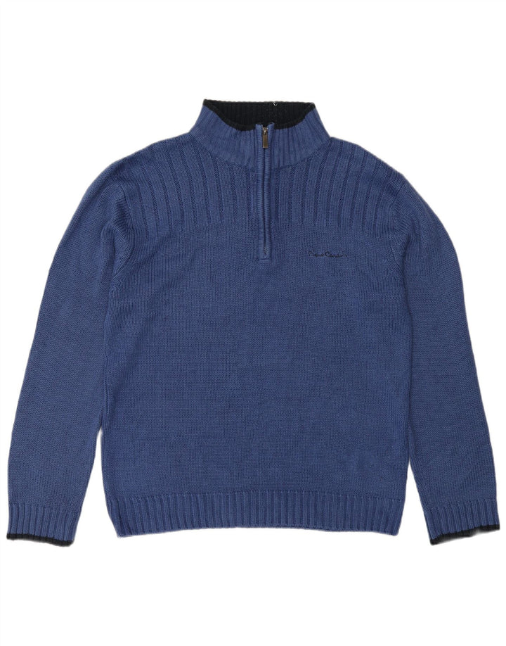Pierre Cardin Herre Zip Neck trøje Sweater Large Blue