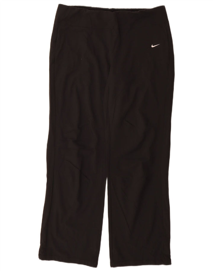 Nike Dame Dri Fit træningsdragt Bukser UK 14 Medium Sort Polyester