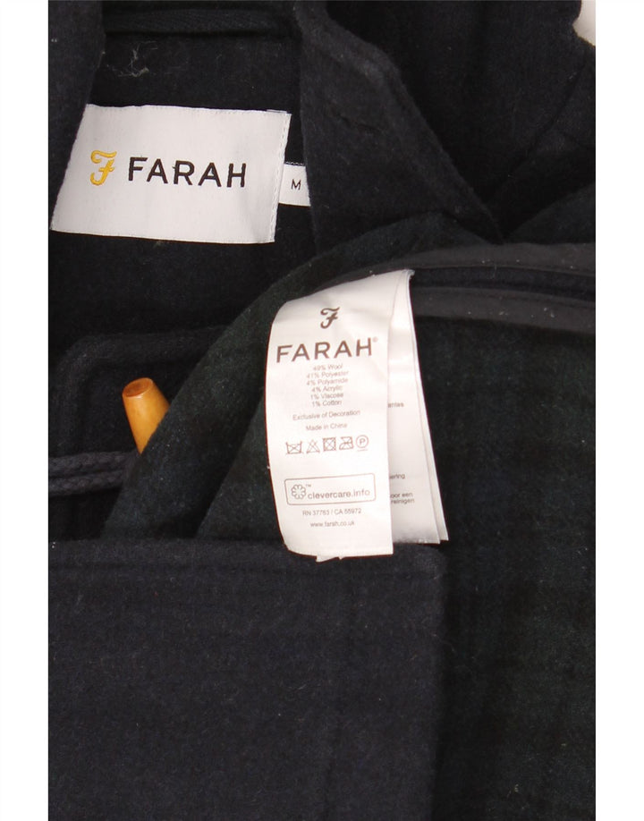 Farah Herre Hooded Duffle Jacket UK 38 Medium Navy Blue Wool