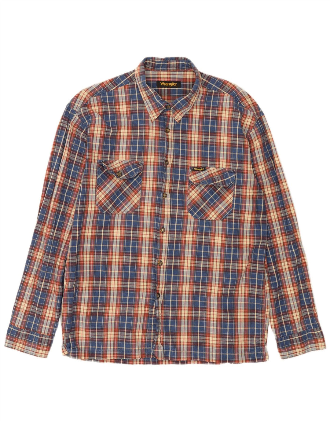 Wrangler herre flannelskjorte stor flerfarvet ternet bomuld