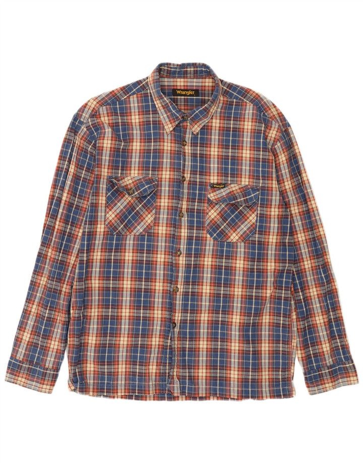 Wrangler herre flannelskjorte stor flerfarvet ternet bomuld
