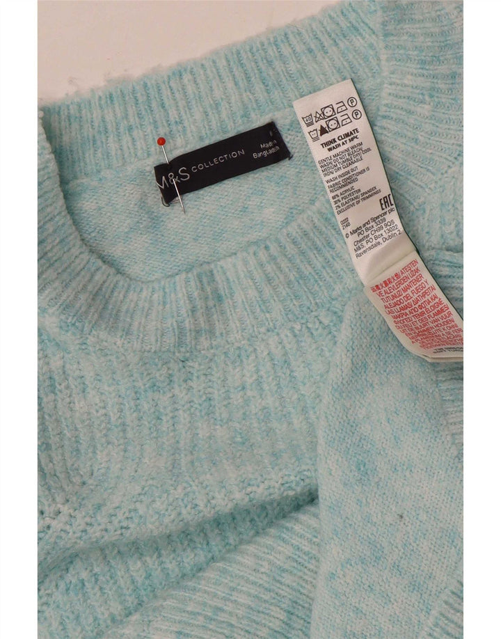 Marks & Spencer Dame Oversized Boat Neck Jumper Sweater UK 14 Medium Blue