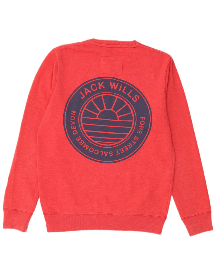 JACK WILLS Herre Grafisk Sweatshirt Jumper Medium Rød Bomuld