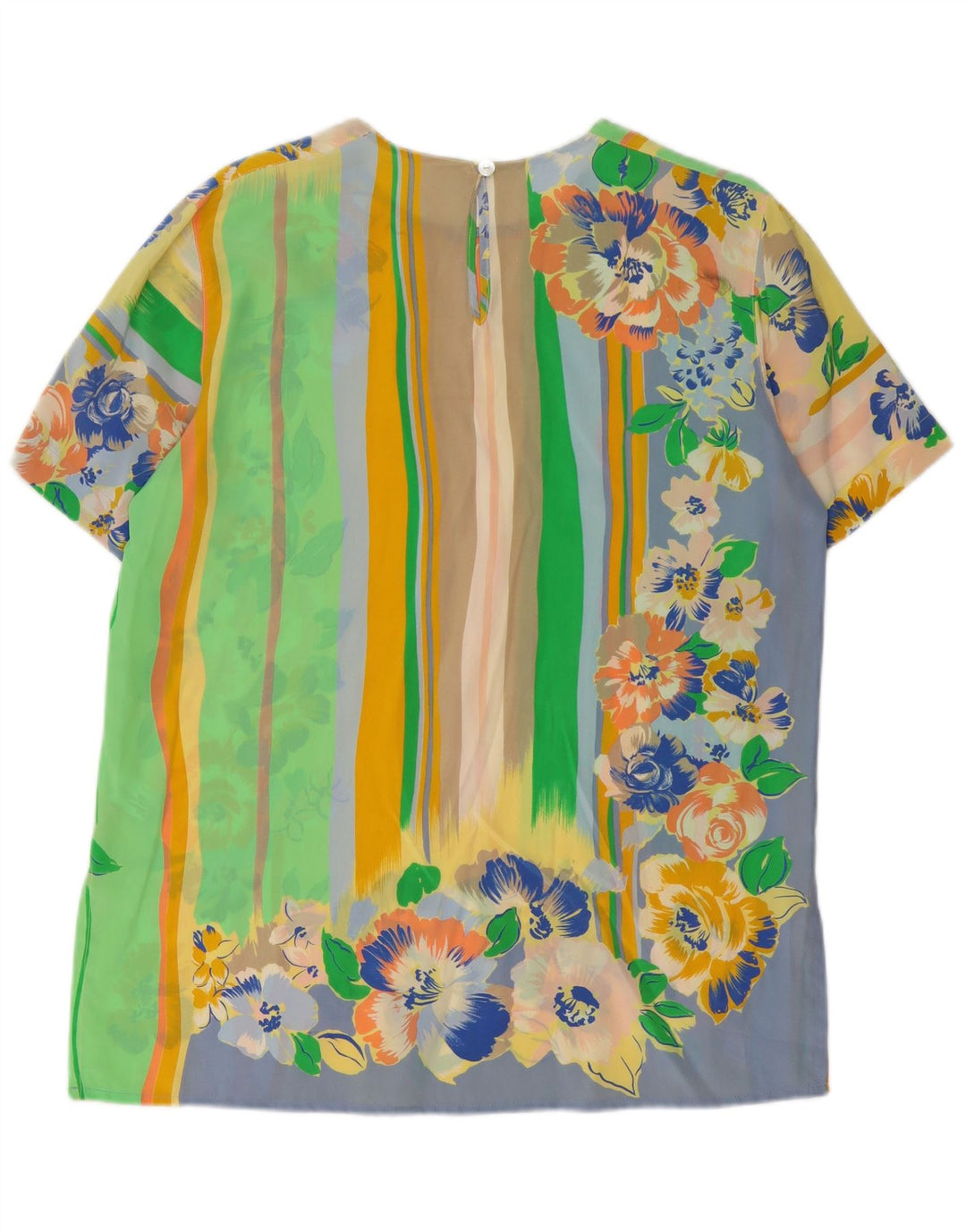 Vintage Damebluse Top UK 14 Large Multicolored Floral