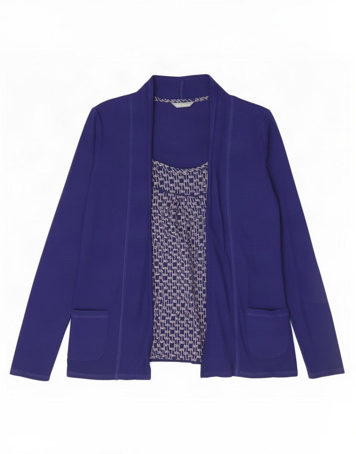 Marks & Spencer Dame Cardigan Top UK 14 Medium Blue Polyester