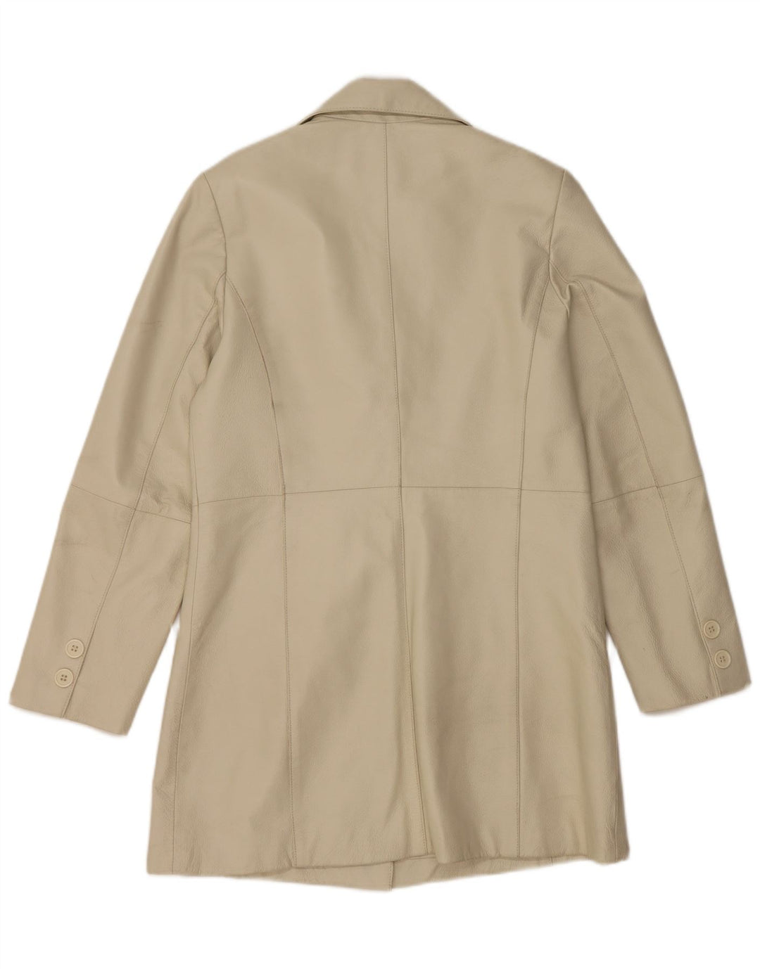 Vintage læderfrakke til kvinder UK 12 Medium Beige Læder