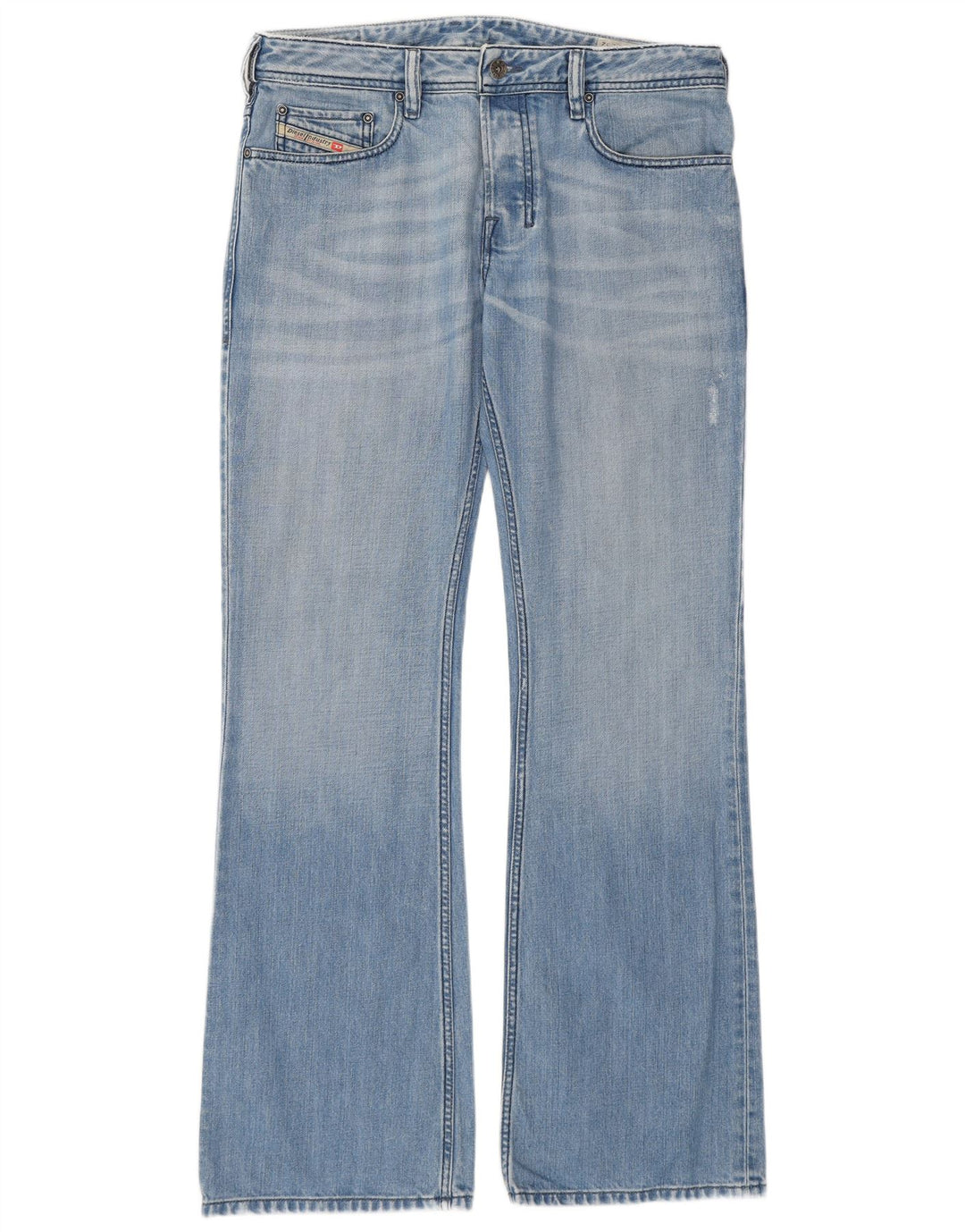 Diesel Herre Zathan Bootcut Jeans W32 L32 Blå Bomuld