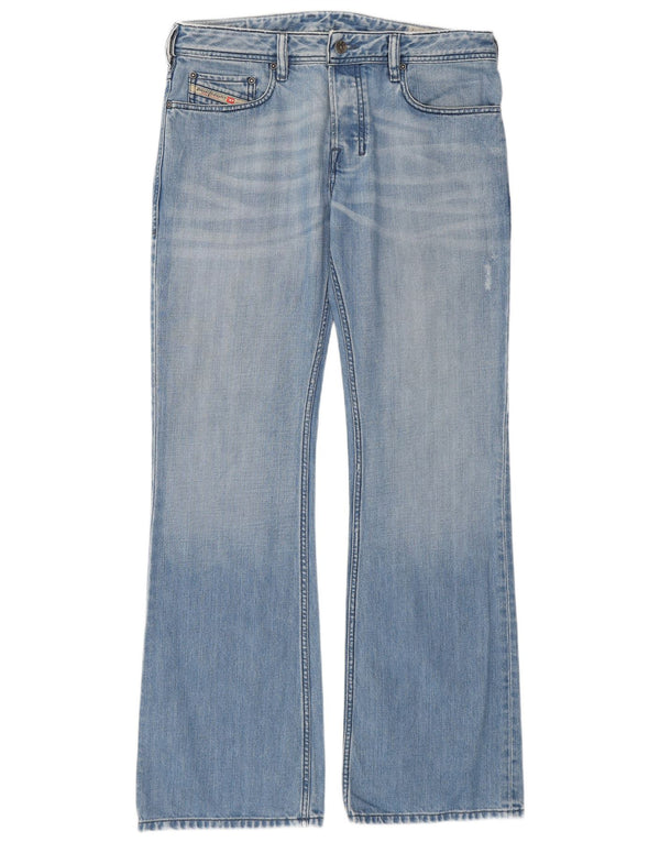 Diesel Herre Zathan Bootcut Jeans W32 L32 Blå Bomuld