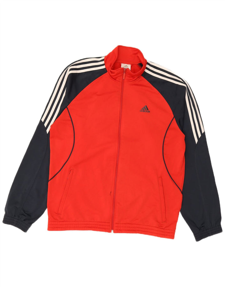 Adidas Træningsdragt til mænd Top jakke UK 42/44 Large Red Colourblock Polyester
