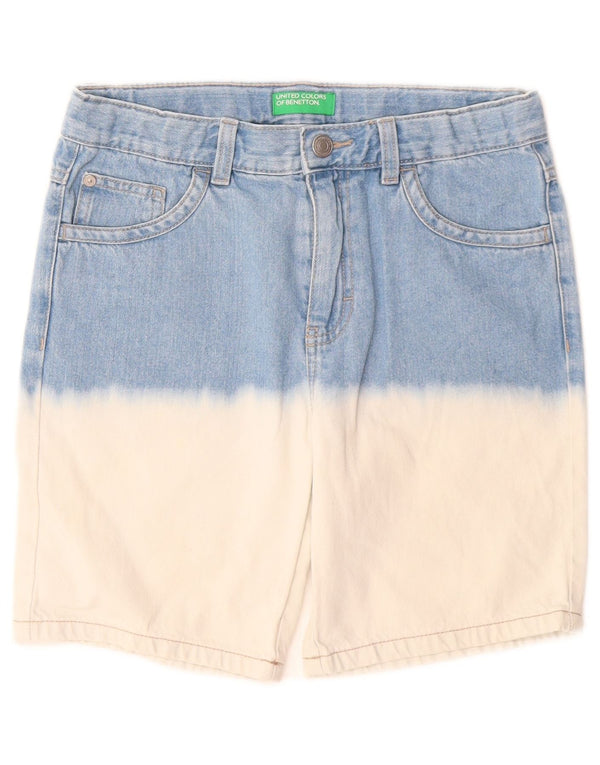 BENETTON Denimshorts til drenge 10-11 år W26 XL Blå Colourblock Bomuld