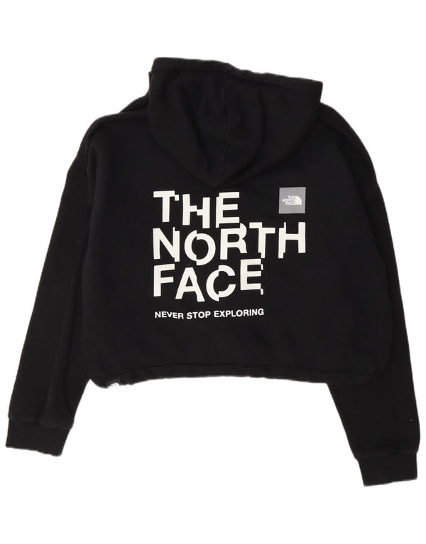 The North Face Dame Crop Grafisk Hoodie Jumper UK 18 XL Sort