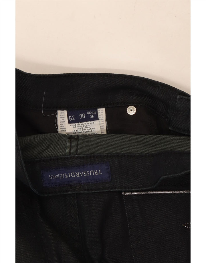 TRUSSARDI Straight jeans til mænd W36 L33 sort bomuld