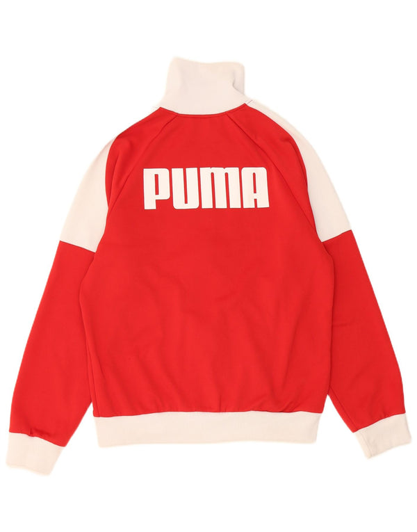 Puma piger grafisk træningsdragt topjakke 15-16 år rød farveblok