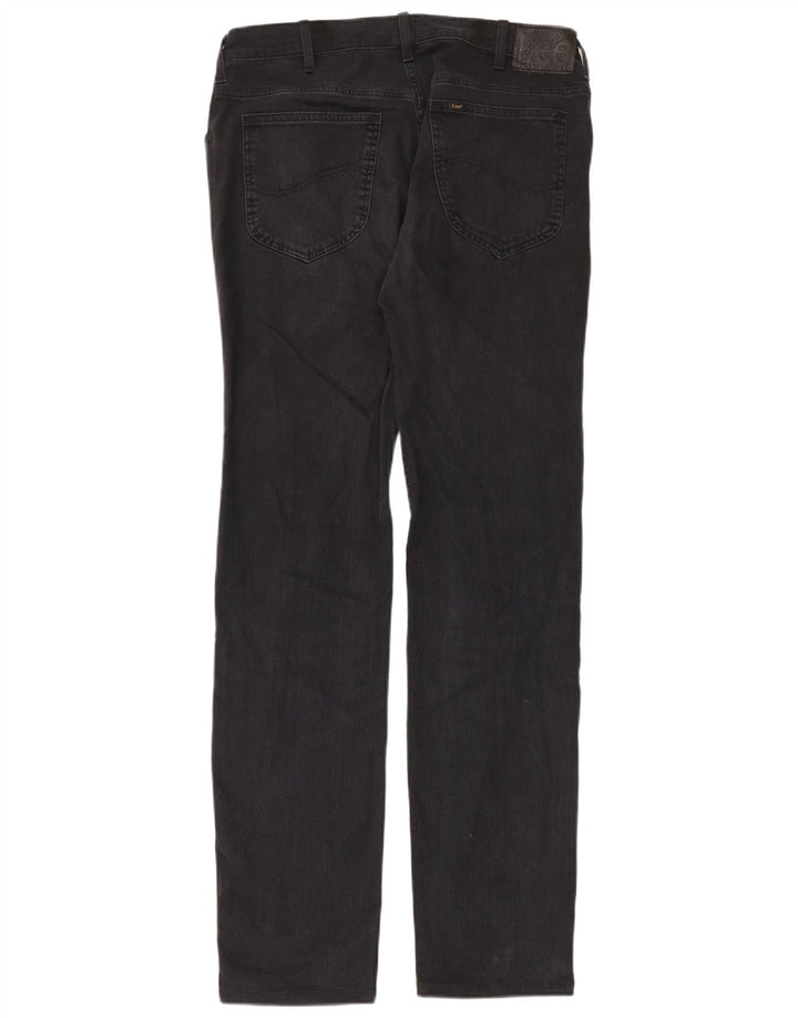 Lee Herre Rider Straight Jeans W36 L34 Sort Bomuld