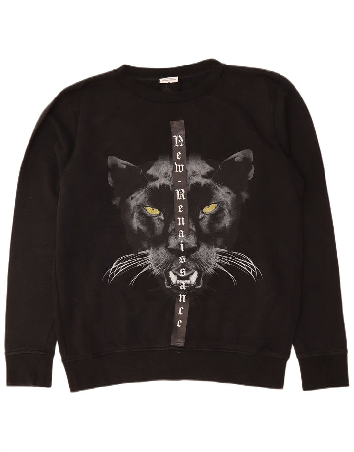 Marcelo Burlon Herre grafisk sweatshirt jumper lille sort bomuld