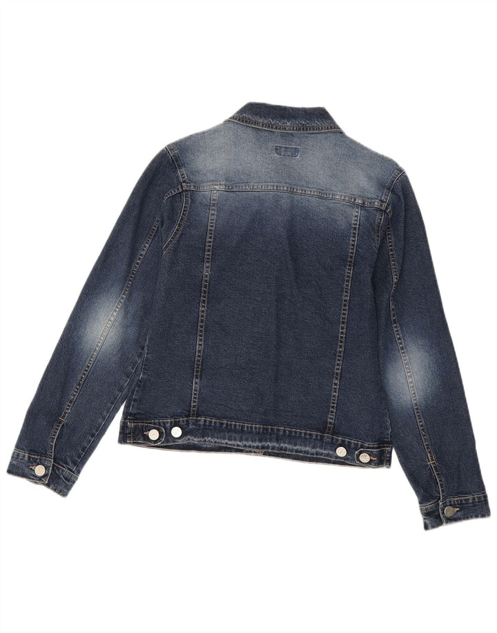 Vintage denimjakke til kvinder UK 10 Lille blå bomuld