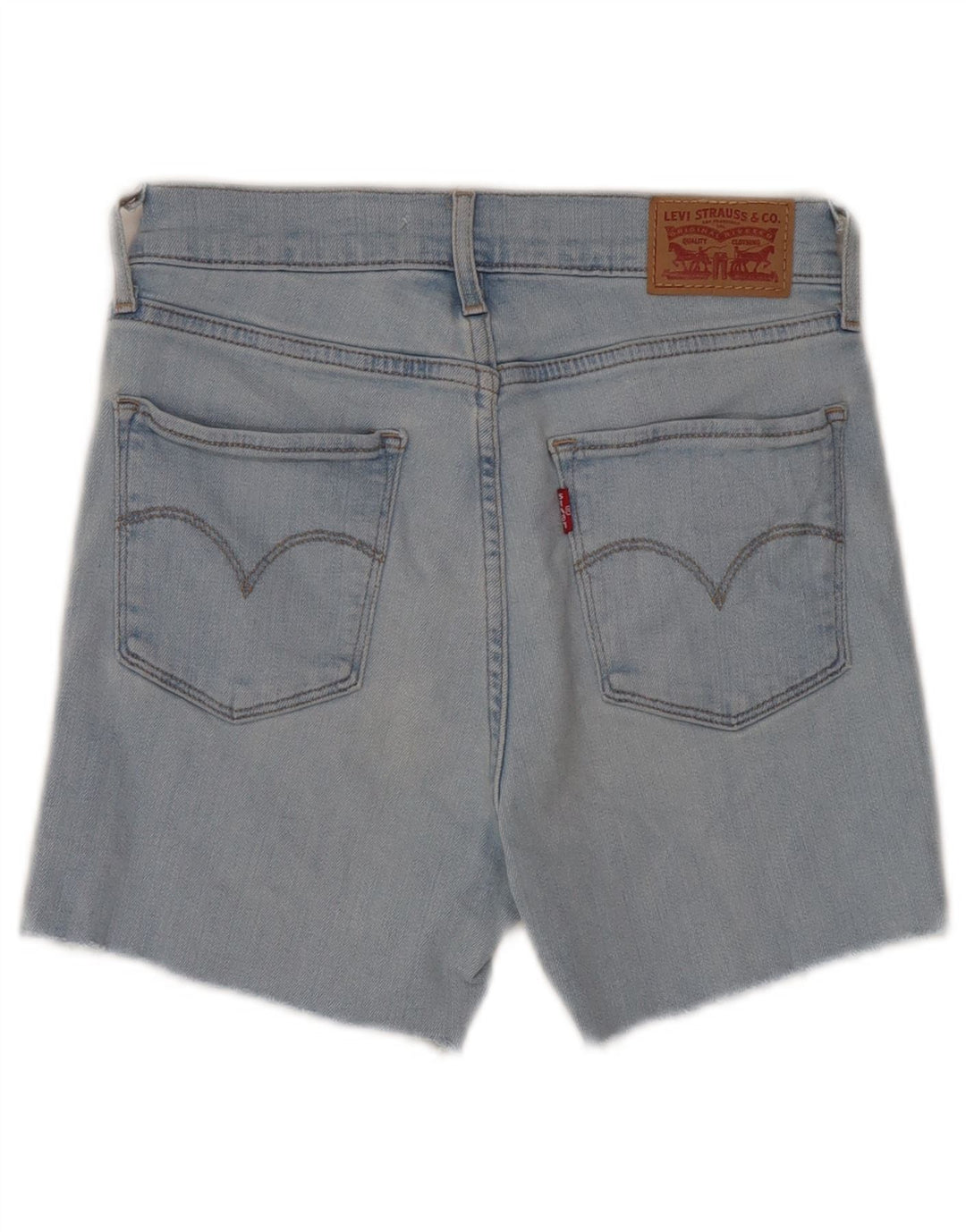 Levi's Dame 724 højtaljede denimshorts W26 Små blå bomuld