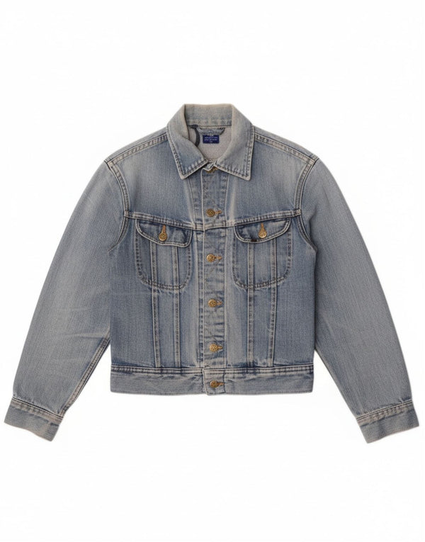 Lee Dame Crop Denim Jacket UK 12 Medium Blue