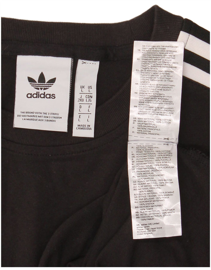 Adidas Herre T-Shirt Top Stor Sort Bomuld