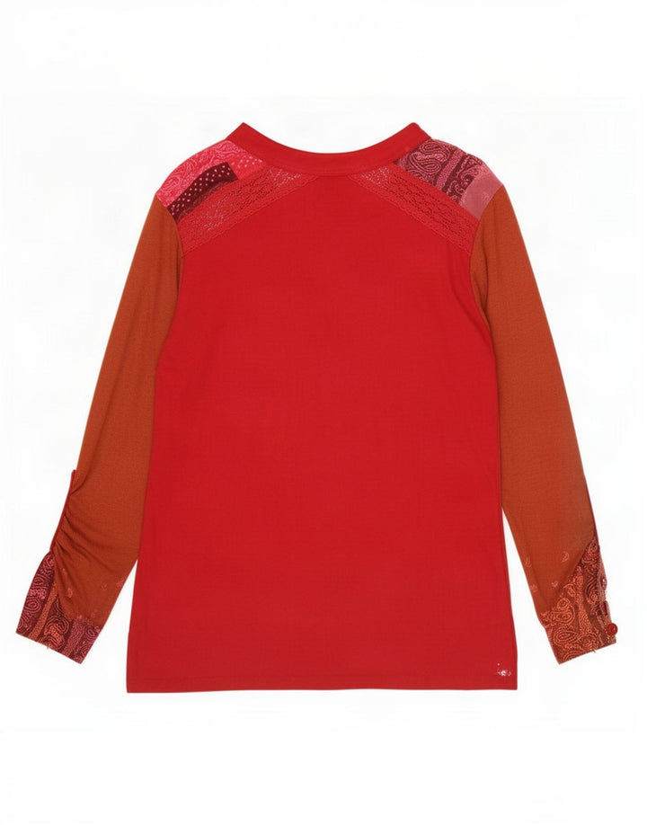 Desigual Damebluse Top UK 14 Medium Rød Paisley Viscose