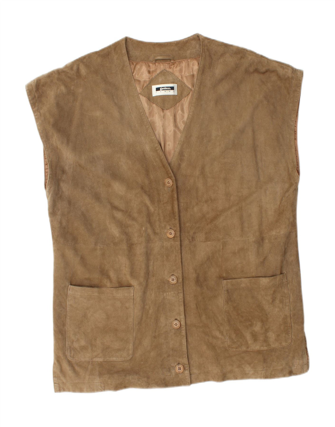 GARDEUR Womens Oversized Suede Gilet IT 42 Medium Brown Leather Vintage GARDEUR and Second-Hand GARDEUR from Messina Hembry 