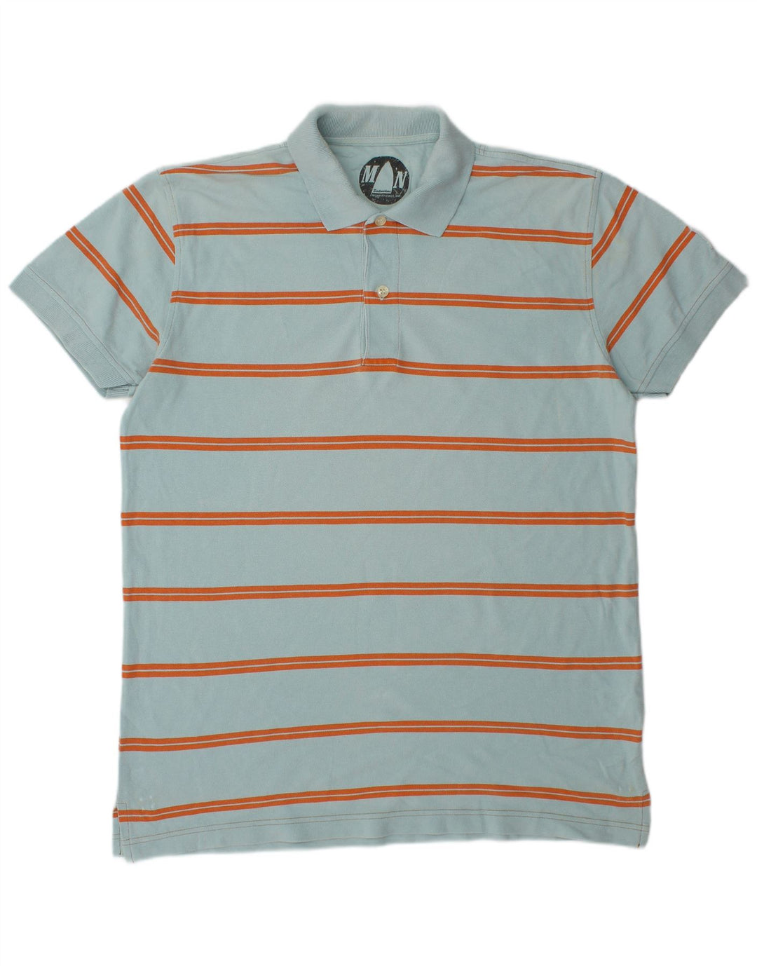 Murphy & Nye Herre kortærmet grafisk poloshirt 2XL blå stribet bomuld