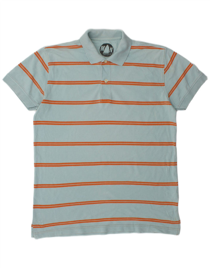 Murphy & Nye Herre kortærmet grafisk poloshirt 2XL blå stribet bomuld