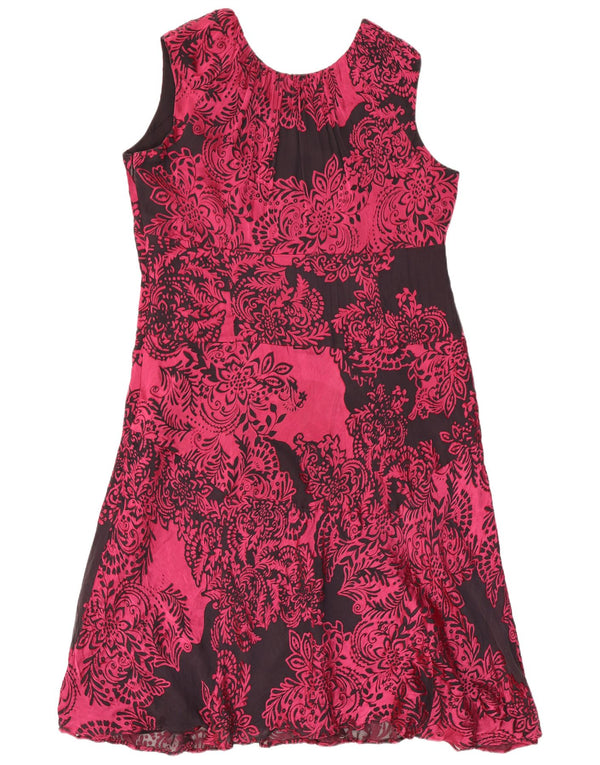 Phase Eight Dame Ærmeløs Skede Kjole UK 18 XL Pink Floral
