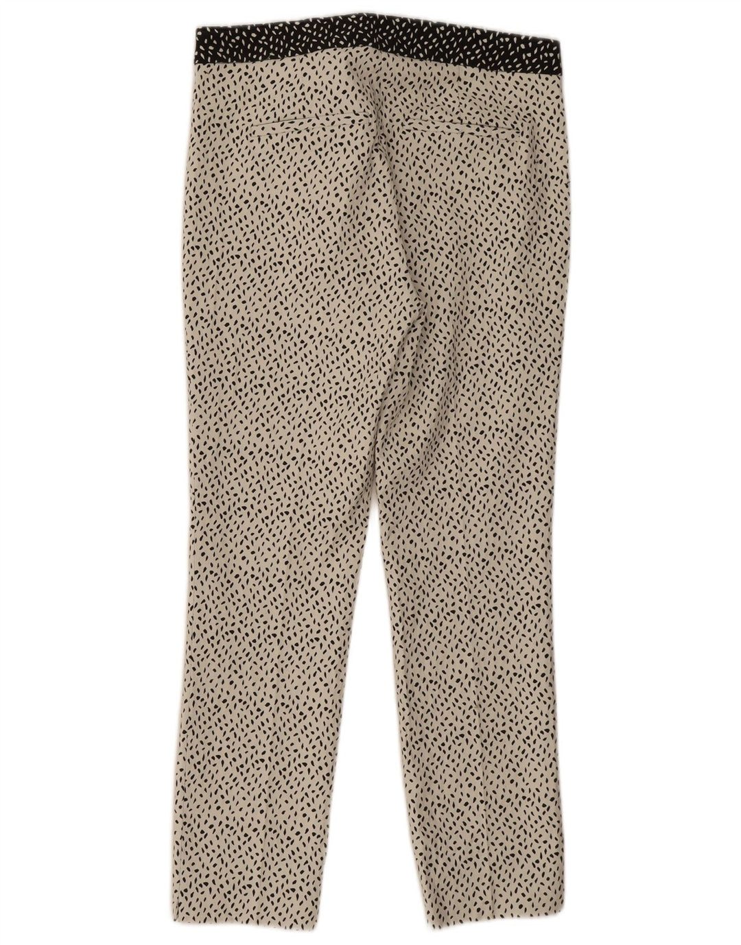 Zara Dame Slim Casual Bukser Large W30 L27 Hvid plettet polyester