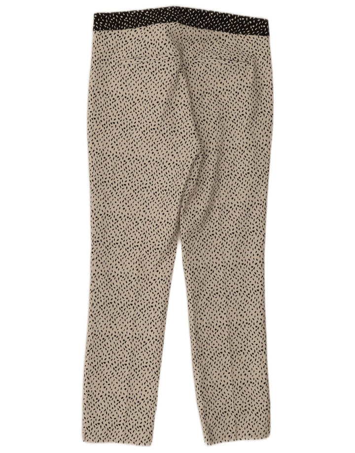 Zara Dame Slim Casual Bukser Large W30 L27 Hvid plettet polyester