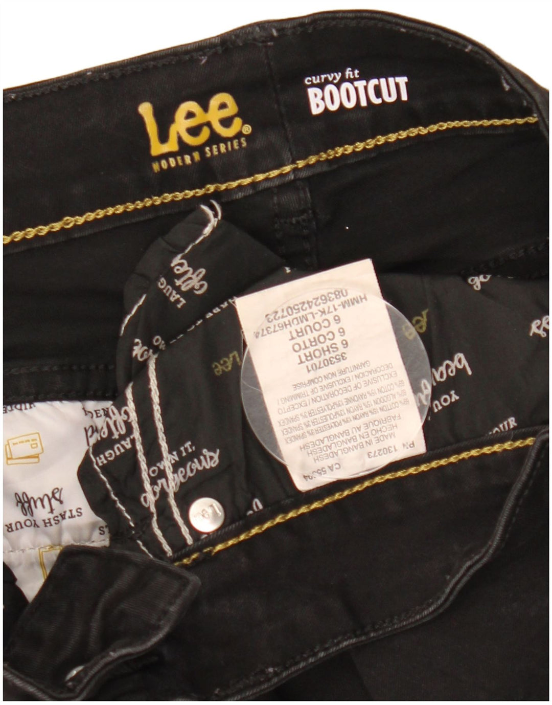 LEE Dame Curvy Fit Bootcut Casual Bukser US 6 Medium W27 L30 Sort
