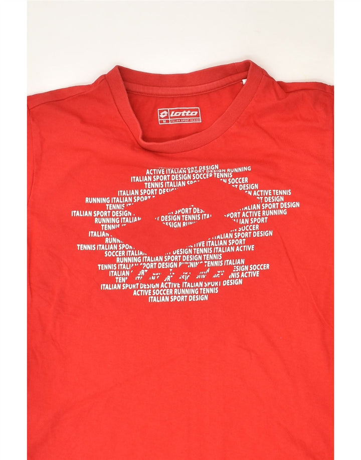 LOTTO Boys Graphic T-Shirt Top 10-11 Years Medium Red Cotton | Vintage Lotto | Thrift | Second-Hand Lotto | Used Clothing | Messina Hembry 