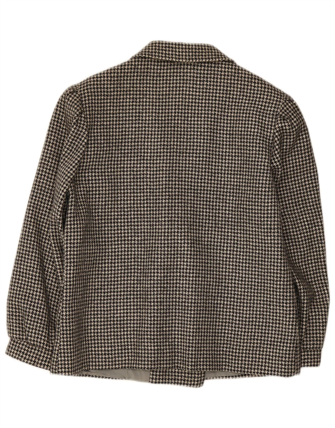 Vintage dobbeltradet blazerjakke til kvinder IT 46 Large Black Houndstooth