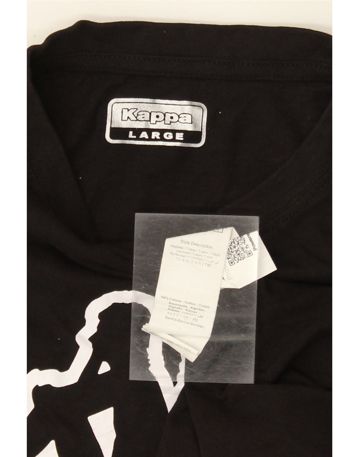 KAPPA Herre grafisk T-shirt Top Stor sort bomuld