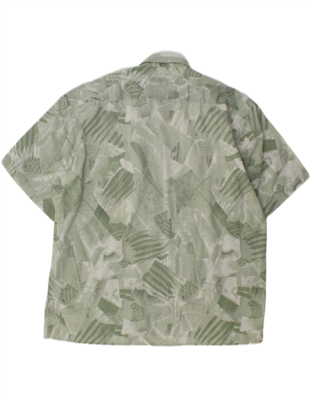 VINTAGE Mens Abstract Pattern Short Sleeve Shirt 3XL Green Vintage Vintage and Second-Hand Vintage from Messina Hembry 