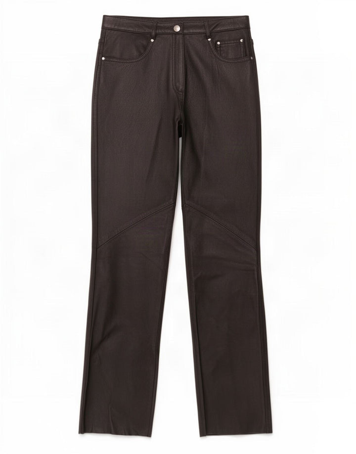 Conbipel Dame Lige Læderbukser IT 42 Medium W27 L30 Sort