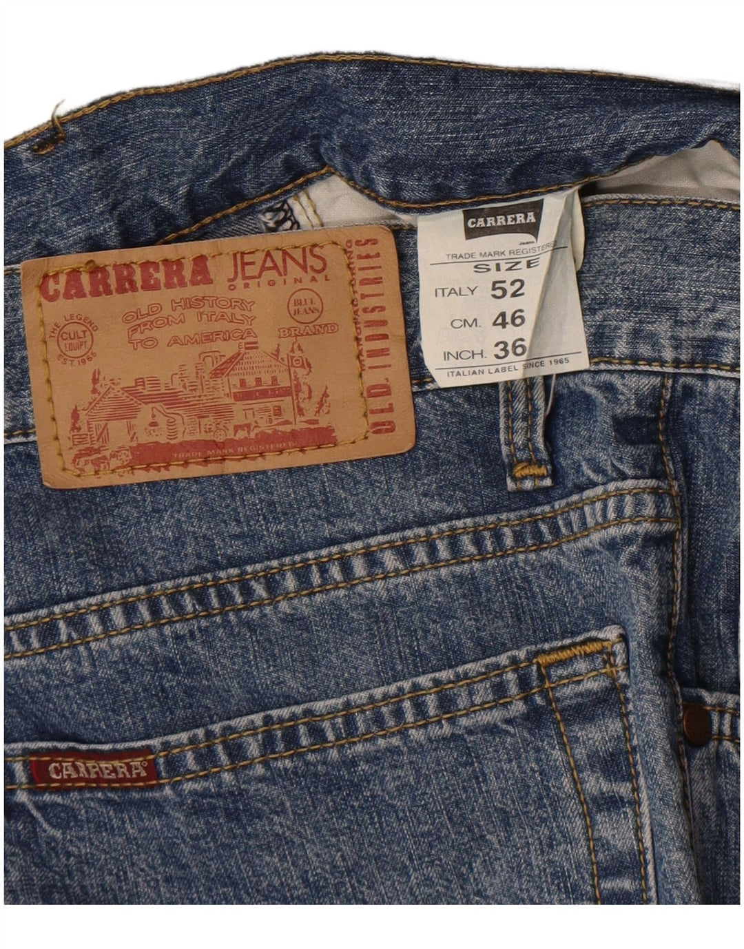 Carrera Mens 700 Regular Fit Straight Jeans W36 L31 Blå Bomuld