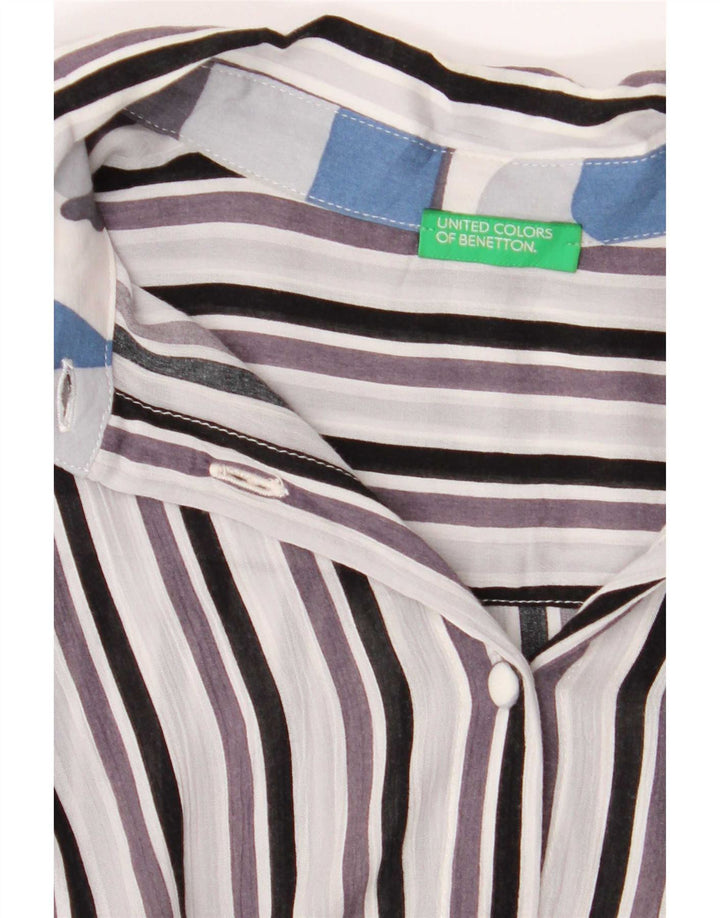 Benetton Dameskjorte UK 14 Medium Flerfarvet Stribet