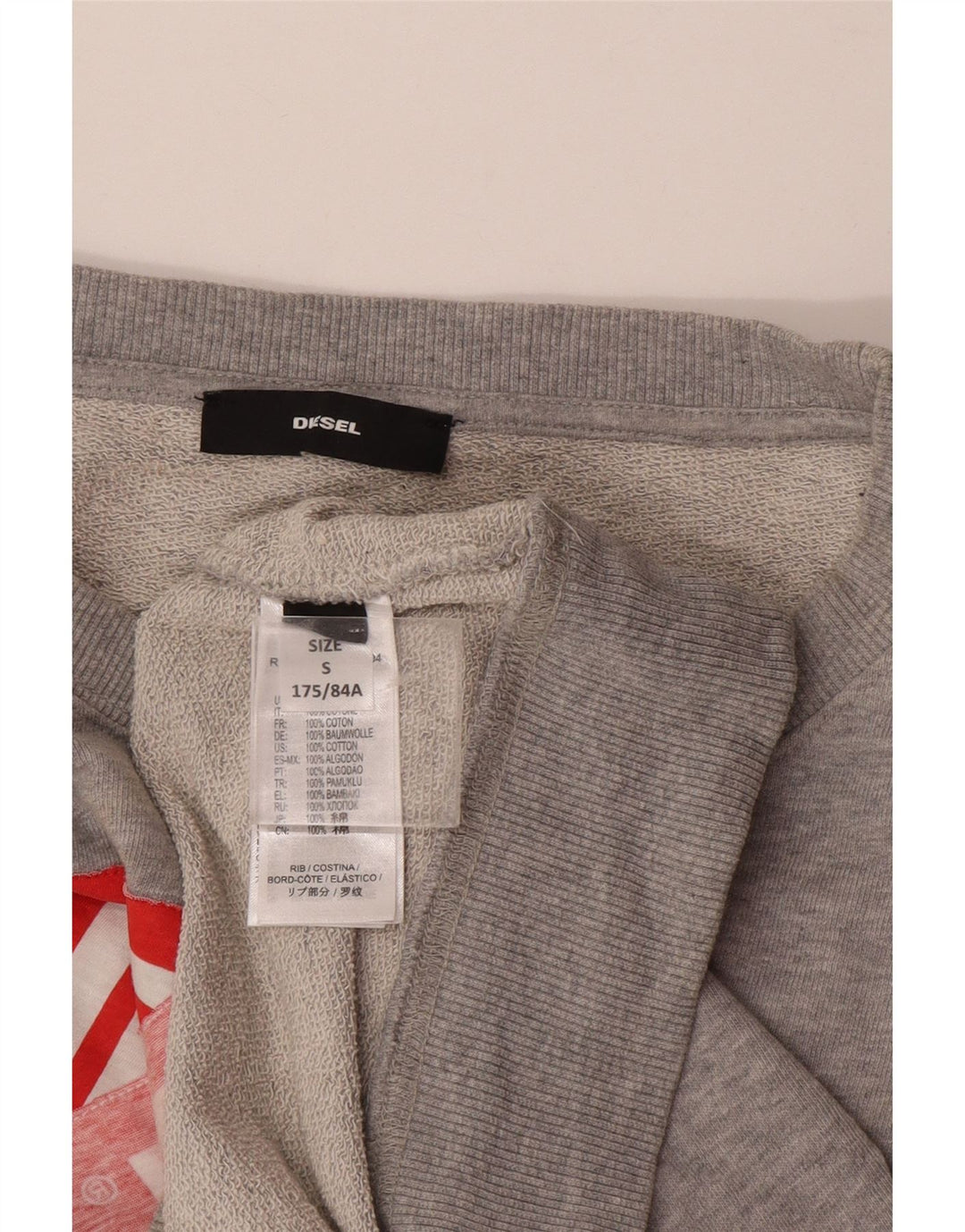 Diesel Herre Grafisk Sweatshirt Jumper Lille Grå Bomuld
