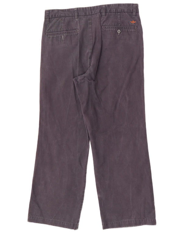 Dockers Mens Classic Fit Chino Trousers W34 L29 Navy Blue Cotton