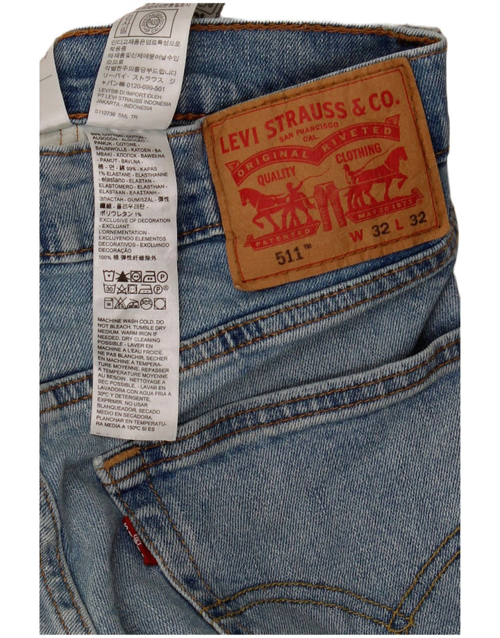 Levi's Herre 511 Slim Jeans W32 L32 Blå Bomuld