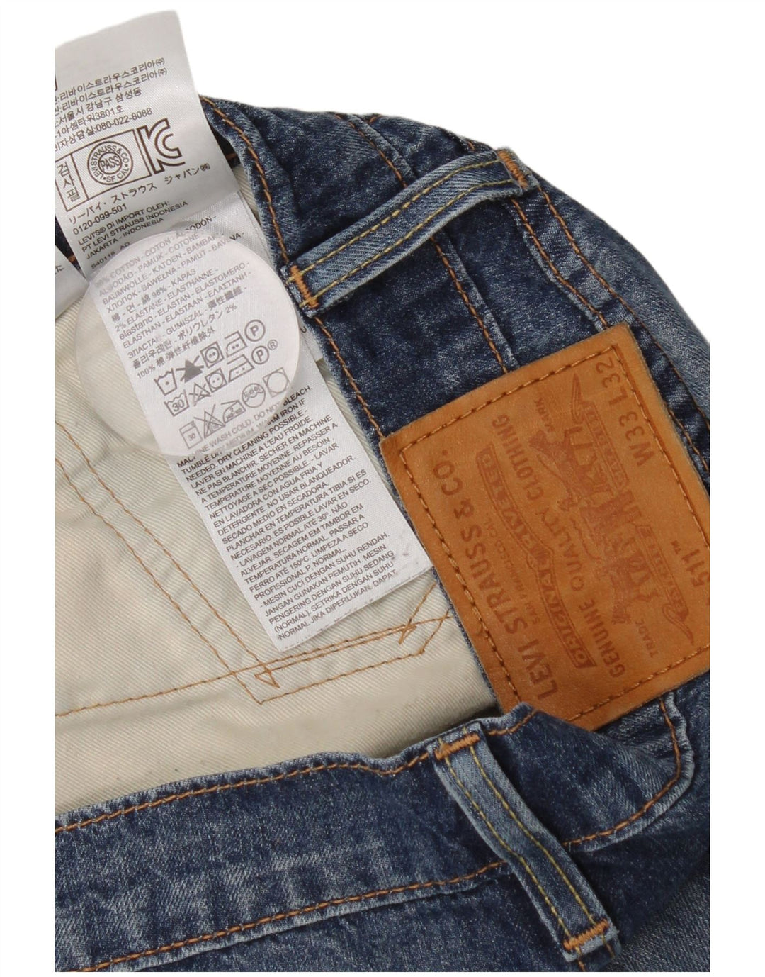 Levi's Herre 511 Slim Jeans W33 L32 Blå Bomuld
