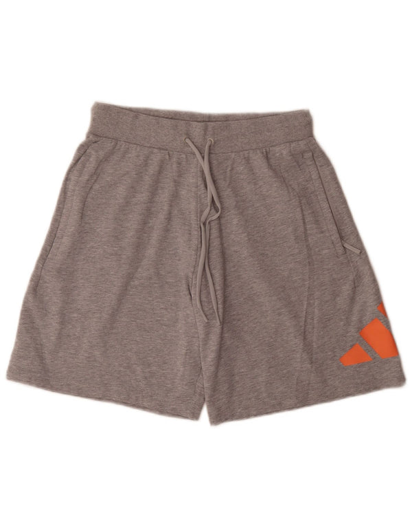 Adidas Dame Grafisk Relaxed Fit Sportshorts UK 14 Medium Grey Bomuld