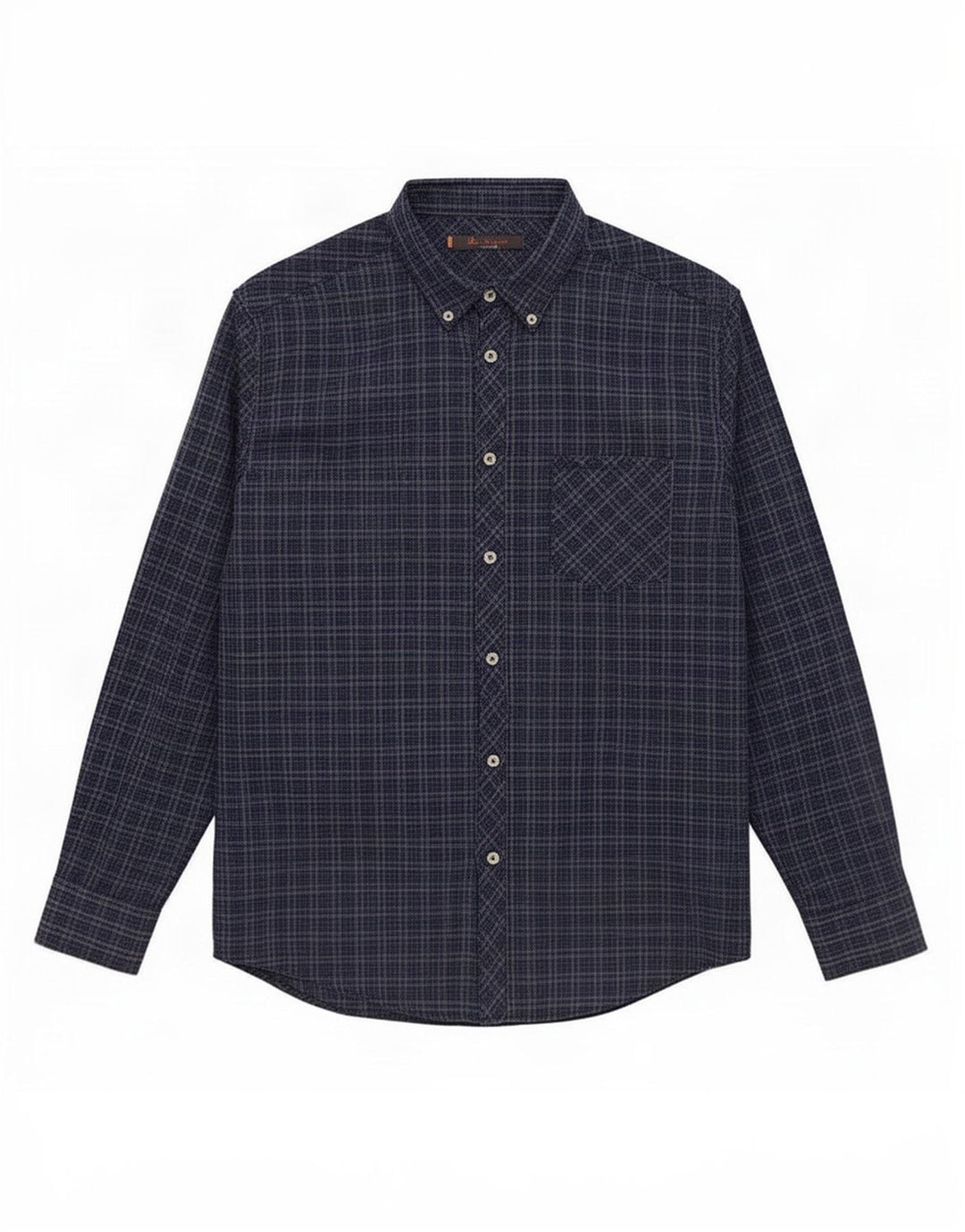 Ben Sherman herreskjorte stor marineblå ternet bomuld