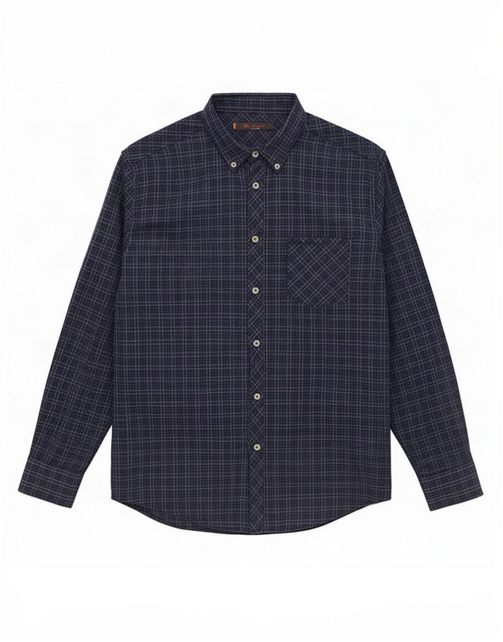 Ben Sherman herreskjorte stor marineblå ternet bomuld