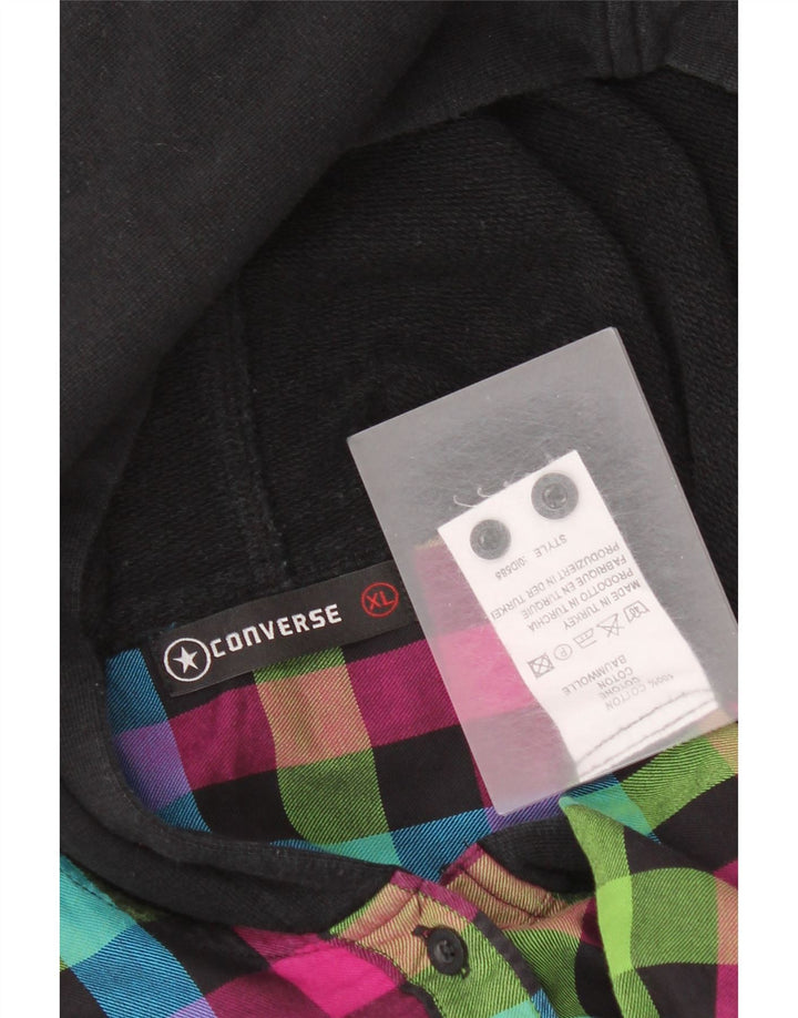 Converse Dame Hætte Flanelskjorte UK 18 XL Flerfarvet ternet bomuld