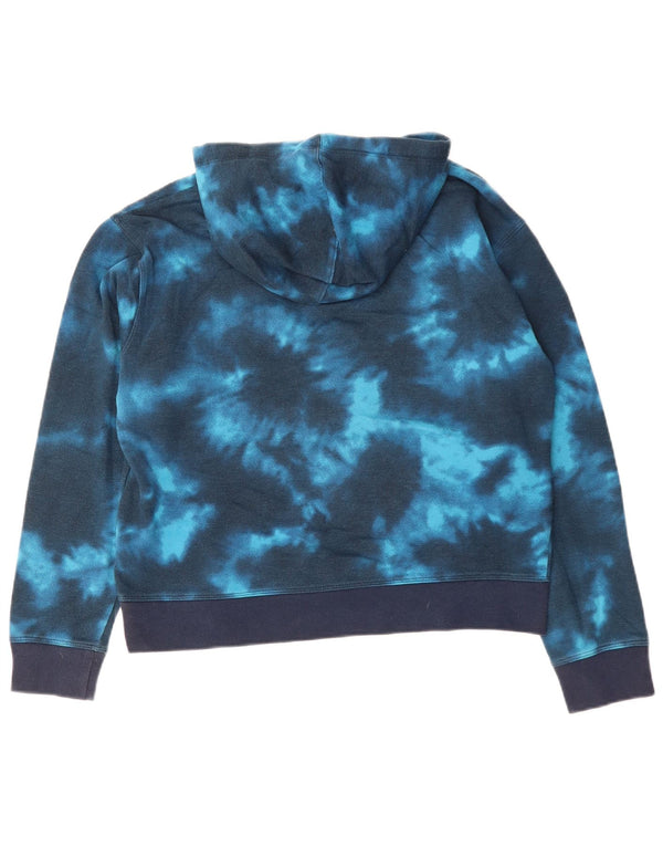 CHAMPION Dame hættetrøje Jumper UK 16 Large Navy Blue Tie Dye Bomuld
