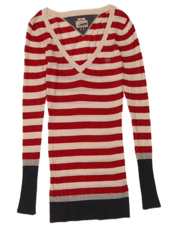 Tommy Hilfiger Womens Heritage V-hals sweater UK 10 Small Red
