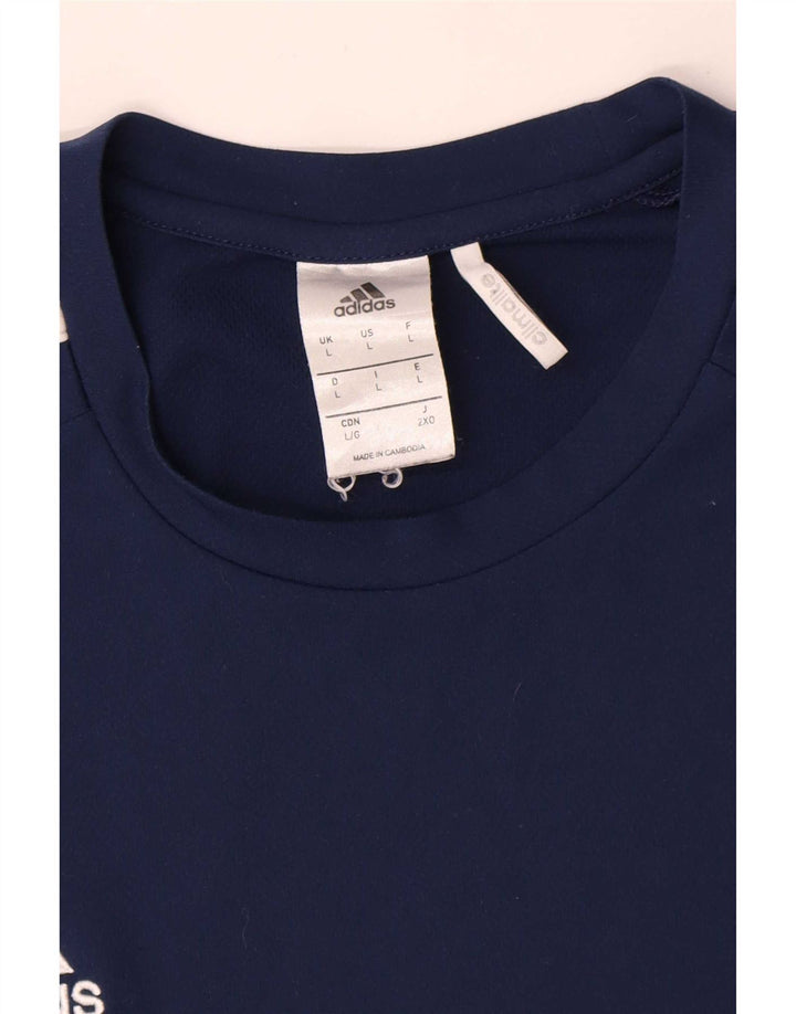 Adidas Herre Climalite T-Shirt Top Stor Marineblå Colourblock Polyester