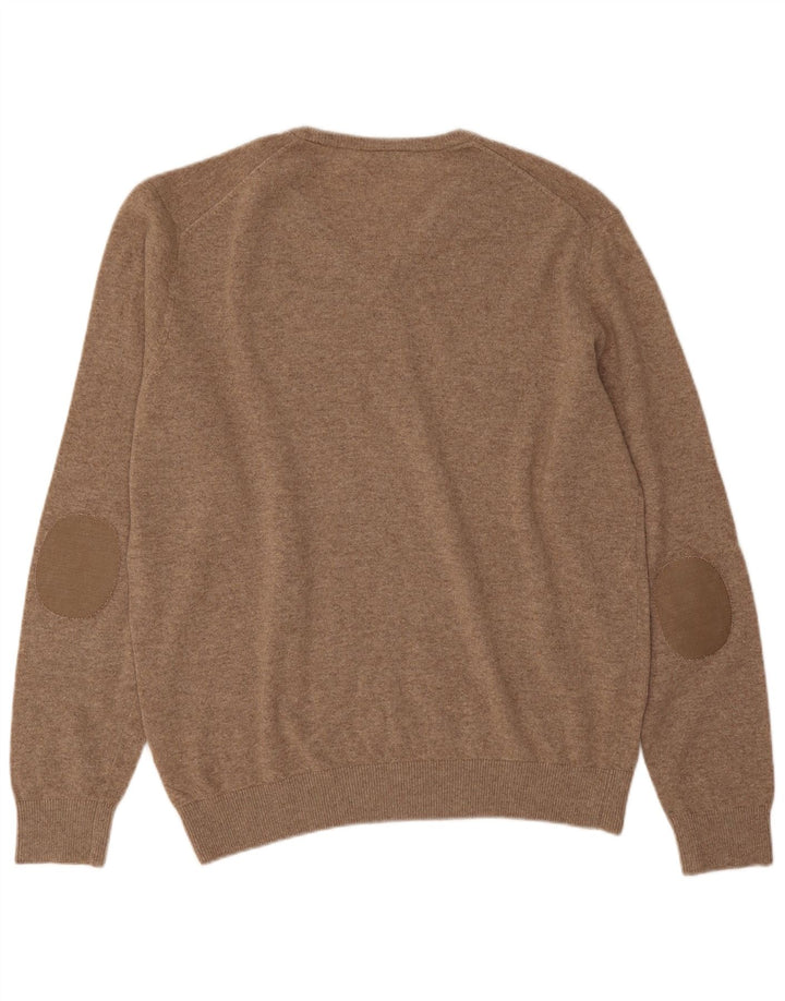 Lacoste Herre V-hals sweater str. 6 XL Beige Flecked Wool